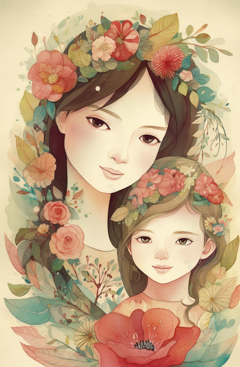 母亲节手绘艺术画背景,插画/手绘图,插画/手绘图库,插画/手绘图下载,插画/手绘